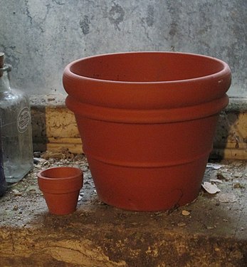 Two plant pots big and small