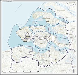 Kaart van die provinsie Zeeland