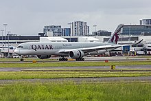 Qatar Airways (A7-ANP) Airbus A350-1041 landing at Sydney Airport.jpg