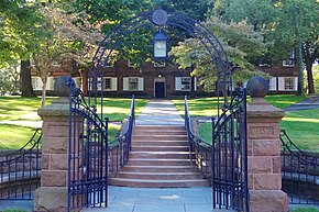 Class of 1902 Memorial Gateway leading to the Queens Campus, Old Queens is in the background. Queens Campus, New Brunswick, NJ - Class of 1902 Memorial Gateway.jpg