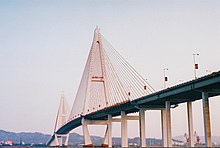 Shantou Queshi Bridge during sunset