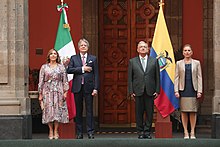 Ecuadorian President Guillermo Lasso with the Mexican President Andres Manuel Lopez Obrador in Mexico City; November 2022. REUNION BILATERAL CON MEXICO (52521768013).jpg