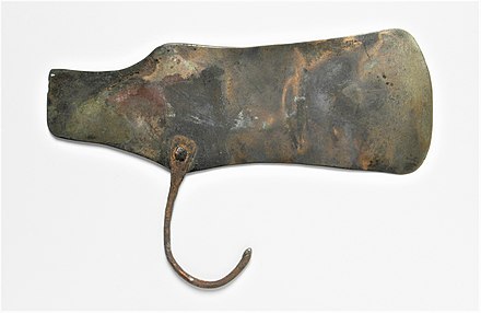 Bronze razor with handle from Ancient Egypt during the  New Kingdom (1569 — 1081 BC)