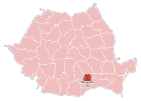 Hartă a regiunii de dezvoltare București și Ilfov