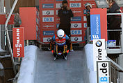 Deutsch: Vorletztes Saisonrennen im Rennrodel-Weltcup der Saison 2014/15 vom 19. bis 22. Februar 2015 in Altenberg/Erzgebirge. Tag 1: Training. English: Luge world cup race season 2014/15 in Altenberg/Germany, 19th to 22nd Februar 2015. Day 1: training.