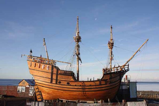 A modern replica of the Victoria in the Nao Victoria Museum, Punta Arenas, Chile