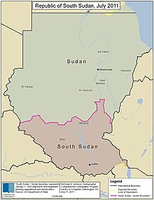 Map of Sudan and South Sudan Republic of South Sudan, July 2011.jpg