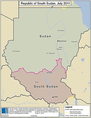 Map of South Sudan Republic of South Sudan, July 2011.jpg
