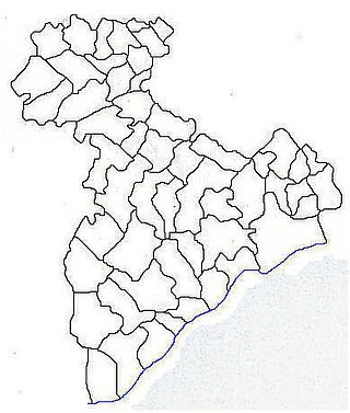 Mapa konturowa okręgu Giurgiu, na dole znajduje się punkt z opisem „Giurgiu”