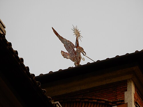 Wind vane in the Coppedè quarter in Rome, Italy