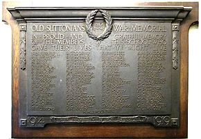 World War I memorial in the main building