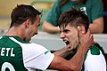 Patrick Farkas (right) and Manuel Priel (right) jubilant after his goal for 1-0