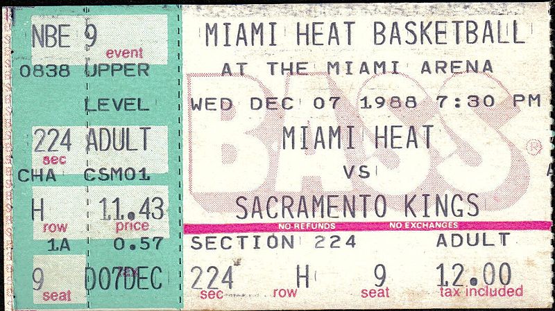 File:Sacramento Kings at Miami Heat 1988-12-07 (ticket).JPG