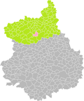 Lage von Saint-Sauveur-Marville (in Rot) im Bezirk Dreux (in Grün) im Département Eure-et-Loir (grau).