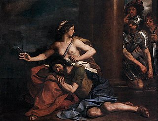 <i>Samson and Delilah</i> (Guercino) Painting by Guercino