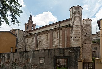 San Lorenzo side view with facade towers and belltower San Lorenzo dal ovest.jpg