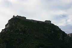 Sarracen Castle seen from the Theatre - Taormina - Italy 2015.JPG