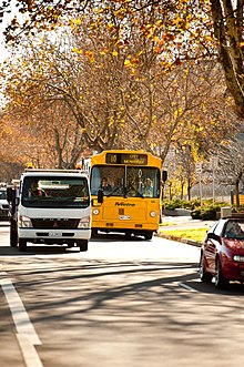 A Scania N113 with Ansair VOV1 body, pictured in Launceston prior to retirement. Scania VOV1 in Launceston.jpg