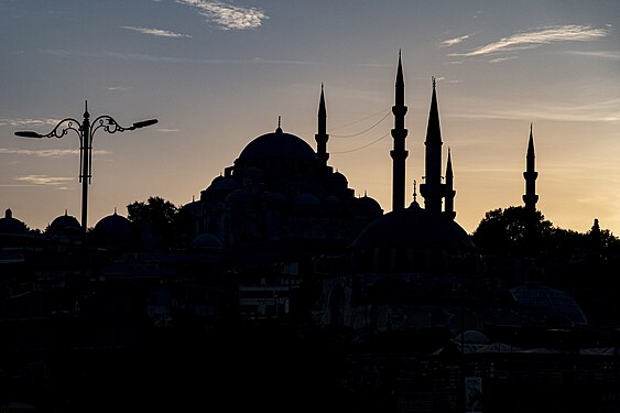 Silhouette of the New Mosque in Istanbul