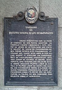 Simbahan ng Nuestra Señora de los Desamparados NHCP Historical Marker.jpg