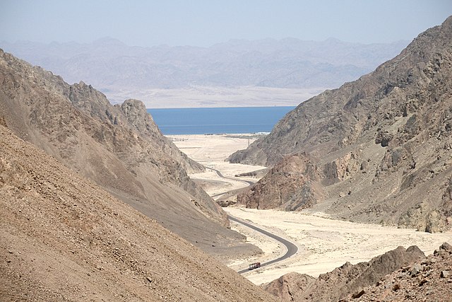 View of the Gulf of Aqaba near Nuweiba, Egypt.