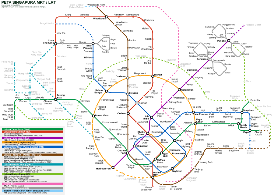 Singapura Sistem Pengangkutan Gerak Cepat: Sejarah, Prasarana, Tambang dan tiket