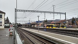 Multiple tracks with platforms and canopies