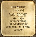 Миниатюра для Файл:Stolperstein für Joseph van Arent (Schiedam).jpg