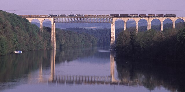 SBB Ae 6/6 with Freight Train at Rhein Bridge Eglisau