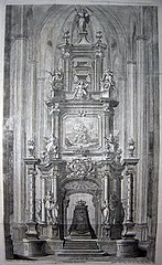 Catafalco en honor a María Amalia de Sajonia en la catedral de Barcelona (1761).