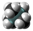 Tetramethylsilane molecule spacefill from xtal.png