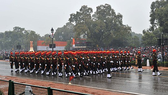 A contingent of the Jat Regiment of Indian Army, during the Republic day parade