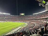 The Mas Monumental after its expansion with the new stands directly on the pitch in spring 2023 during a match between River Plate and Union de Santa Fe.jpg