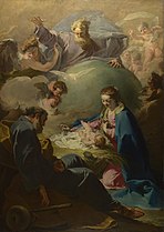 Giambattista Pittoni - Den heilage familien med Gud fader og den heilage anden (1740)