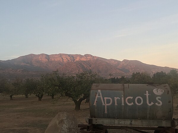 "The Pink Moment" on the Topa Topa bluffs, as viewed from Upper Ojai.