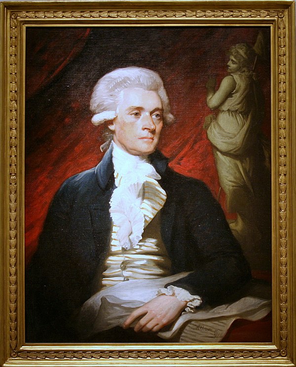 Mather Brown, Thomas Jefferson, 1786, oil painting, National Portrait Gallery