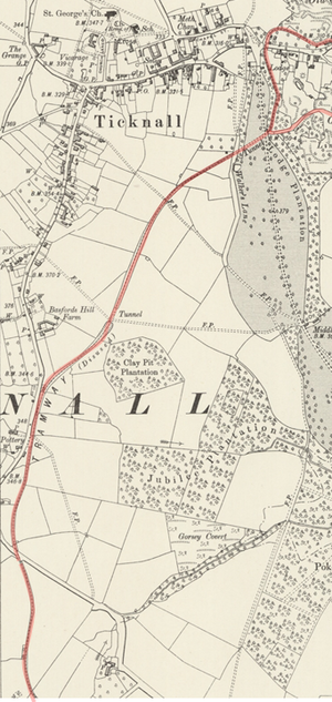 Ticknall Tramwayway on OS Map on 1901.png