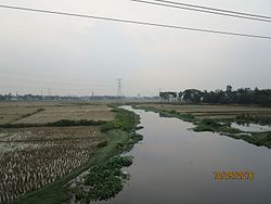 Affluente del fiume Turag tra Tongi e la stazione ferroviaria di Dhirashram.jpg