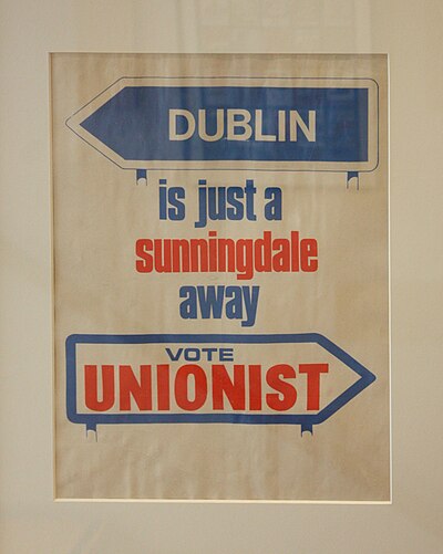 A United Ulster Unionist poster, warning that the Sunningdale Agreement would lead to "Dublin Rule" (i.e. a united Ireland)