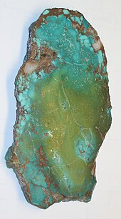 Slab of turquoise in matrix showing a large variety of different coloration Turquoise-slab.jpg