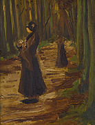 Two women in the forest by Vincent van Gogh