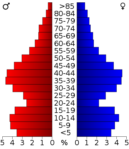 2000 Census Age Pyramid for Calumet County