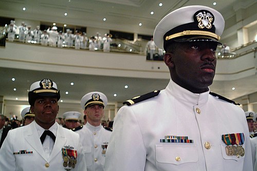 NROTC Midshipmen being commissioned in May 2004.