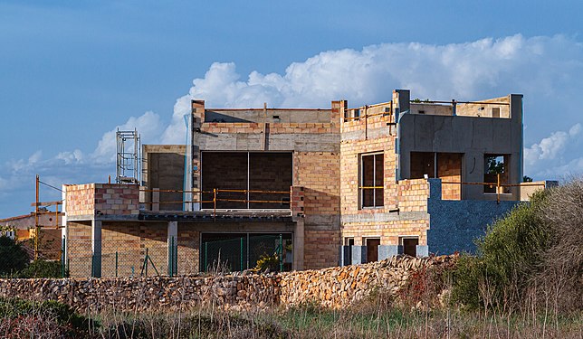 Construction site of a villa in Cala Llombards in Mallorca