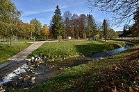 Rzeka Strwiąż w parku miejskim