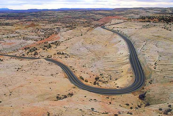 SR-12, as seen from the Head of the Rocks overlook