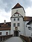 Veste Oberhaus in Passau. Sie liegt hoch über der Donau und ist nach der Überquerung der Donau über einen Treppenweg von der Altstadt aus erreichbar.