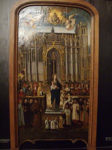 École française du XVe siècle, La Vierge devant Saint-Vulfran d’Abbeville, Paris, musée de Cluny[10].