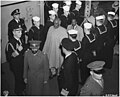 Visit of Emperor Haile Selassie of Ethiopia on USS Qunicy in Great Bitter Lake, Egypt. - NARA - 195823.jpg