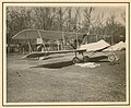 (Voisin scout biplane tethered to the ground)